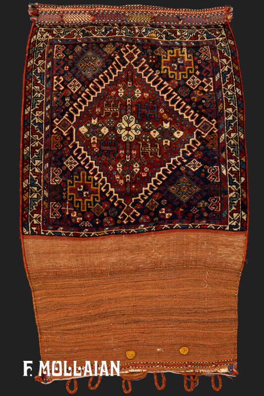 گلیم/فرش کوچک (خورجین!) آنتیک ایرانی کشکولی کد:۴۲۵۸۳۳۵۷